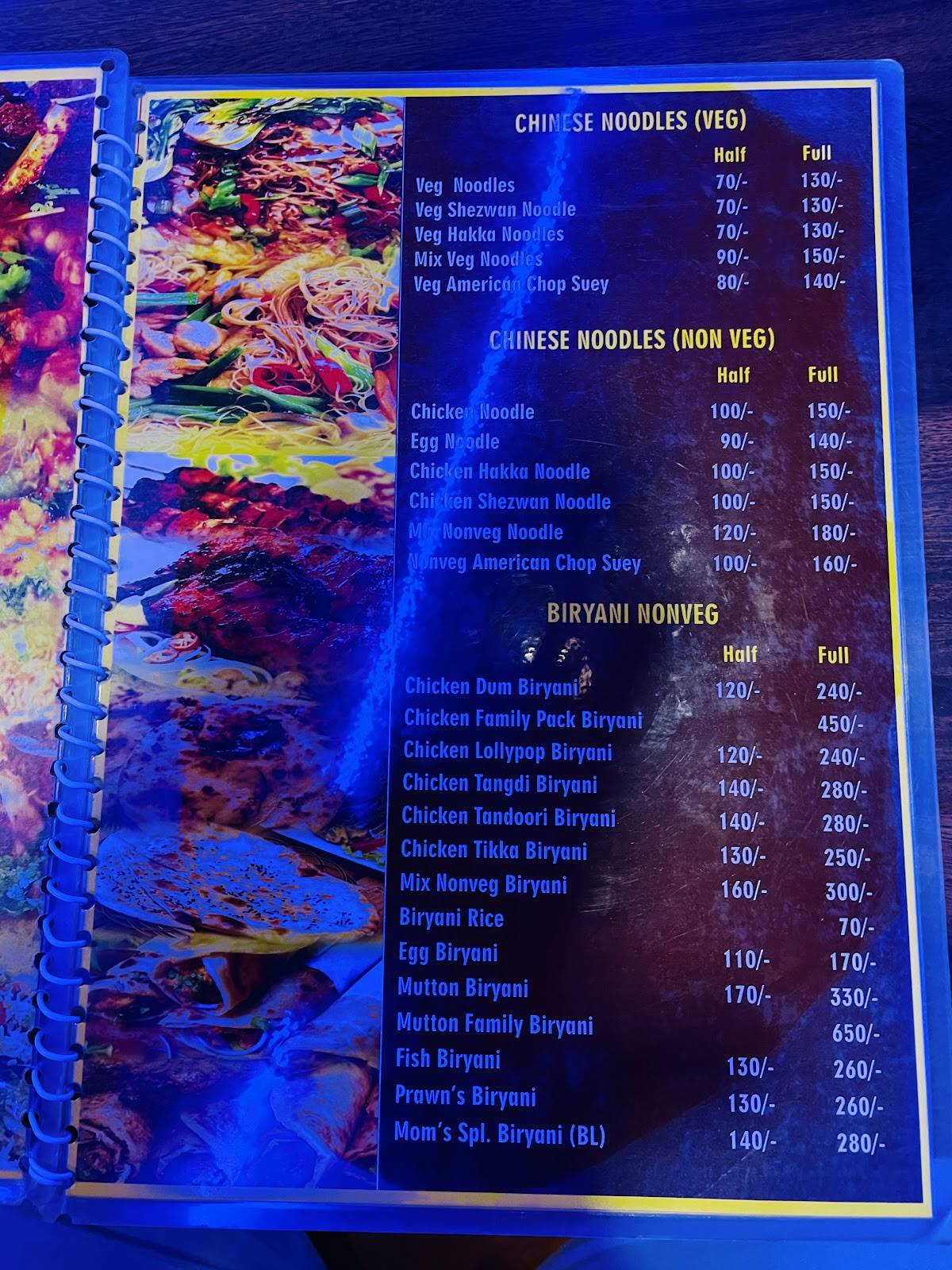 Moms magic kitchen menu