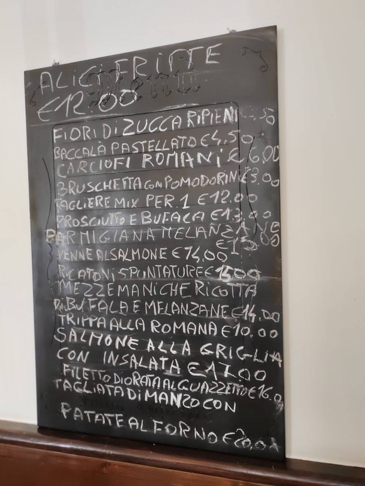 Menu di Osteria Bibi e Romeo da Alfonso 