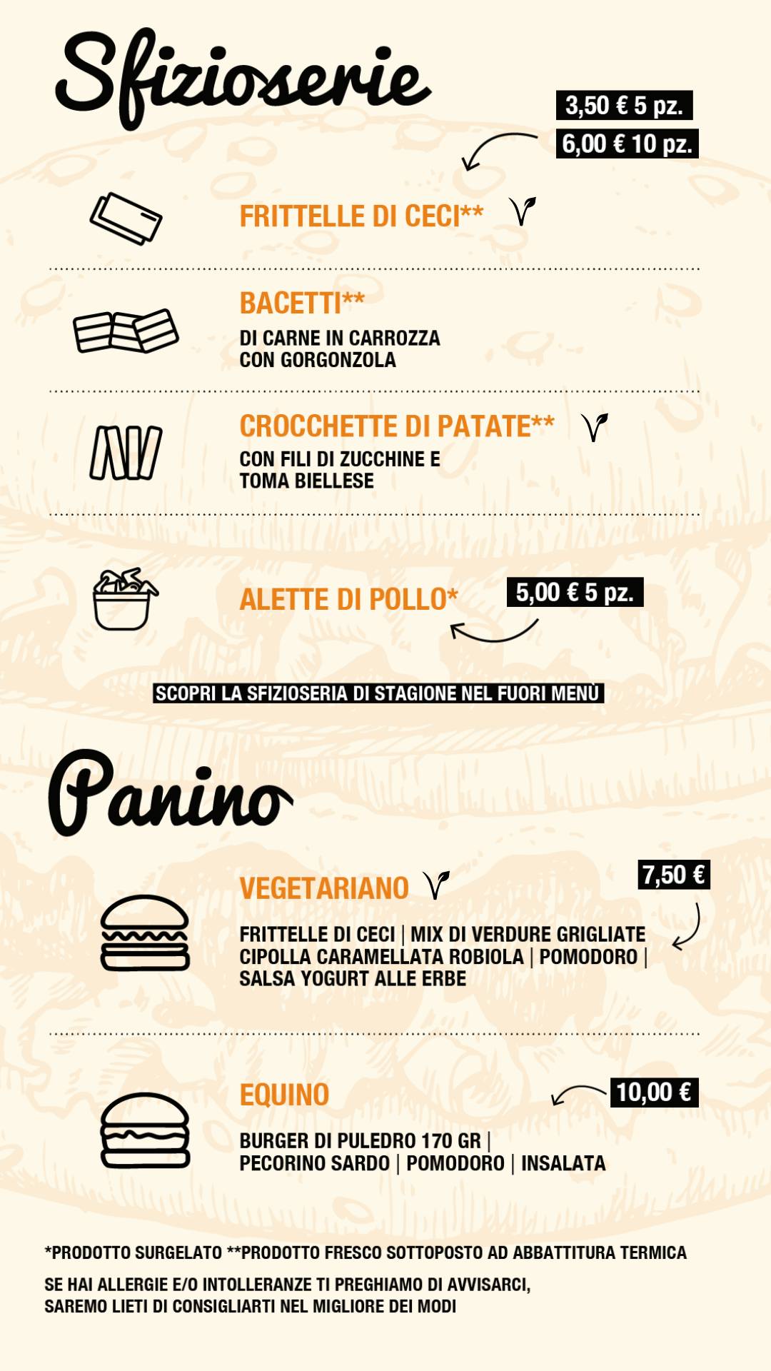 Menu di Binario Zero 