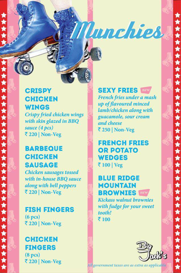 Big Jack's menu