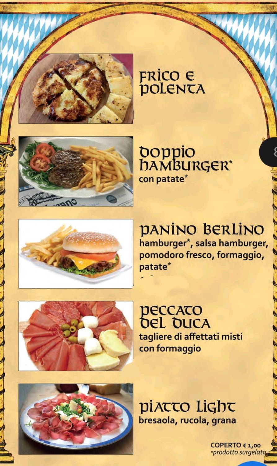 Menu di Birreria Pizzeria Duca D'Arcano 