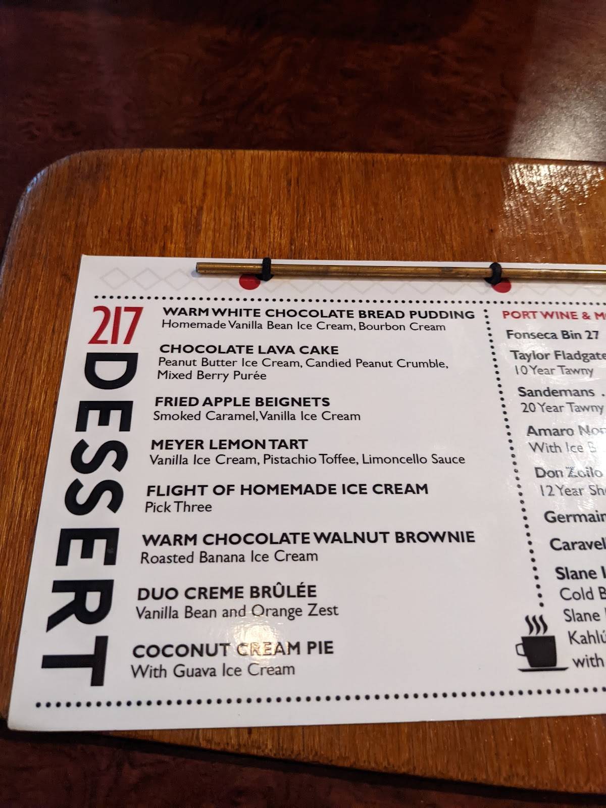Menu at Bistro 217 pub &amp; bar, Pawleys Island