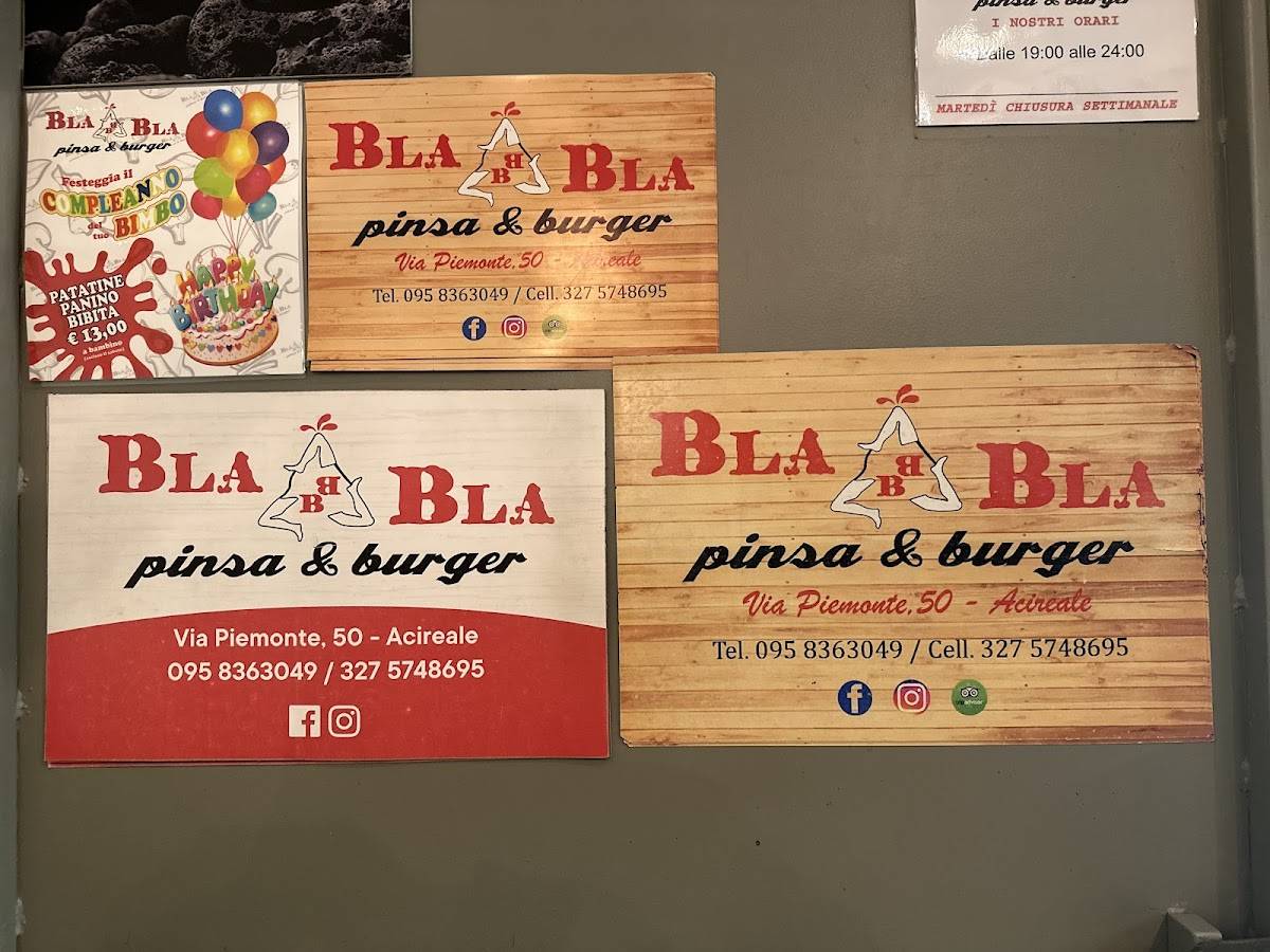 Menu di Bla Bla 