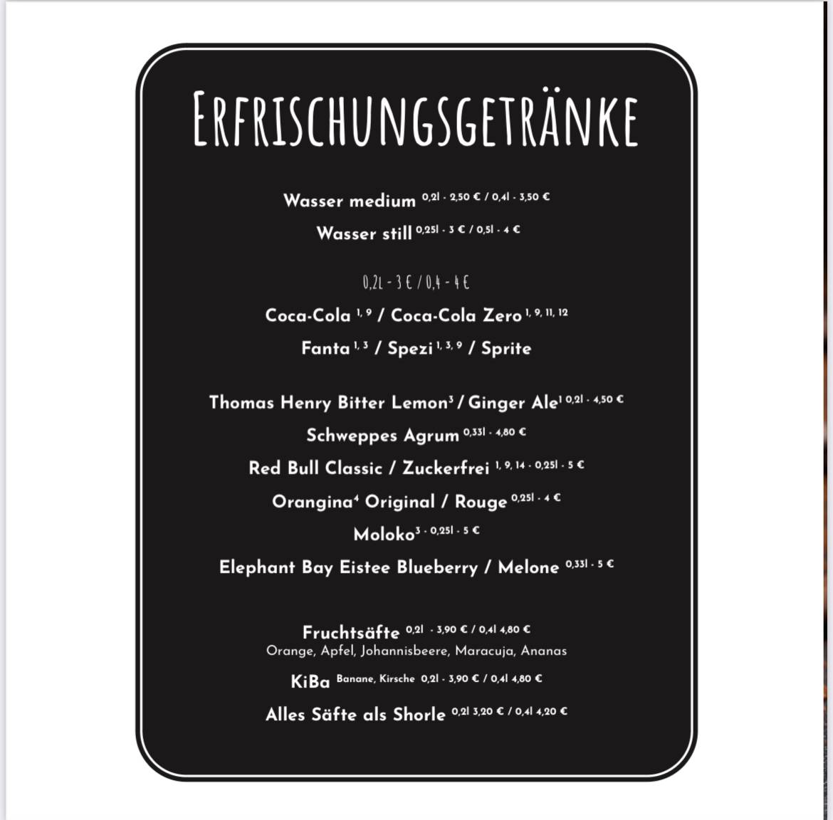 Menu de Black Pearl Shisha & Cocktail Lounge