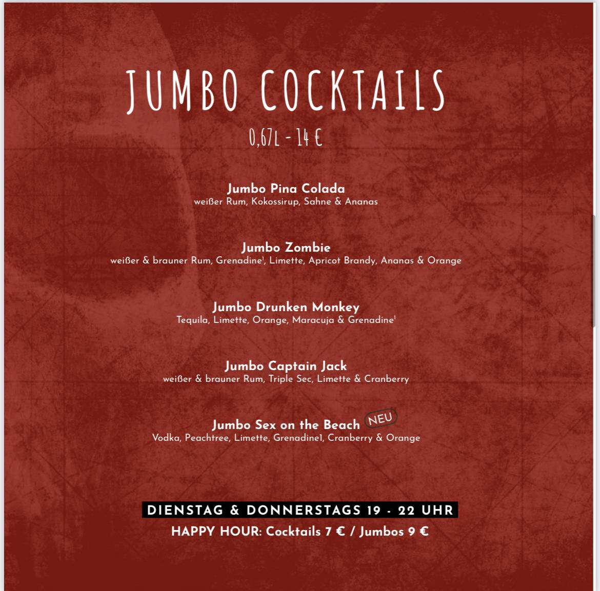 Menu de Black Pearl Shisha & Cocktail Lounge