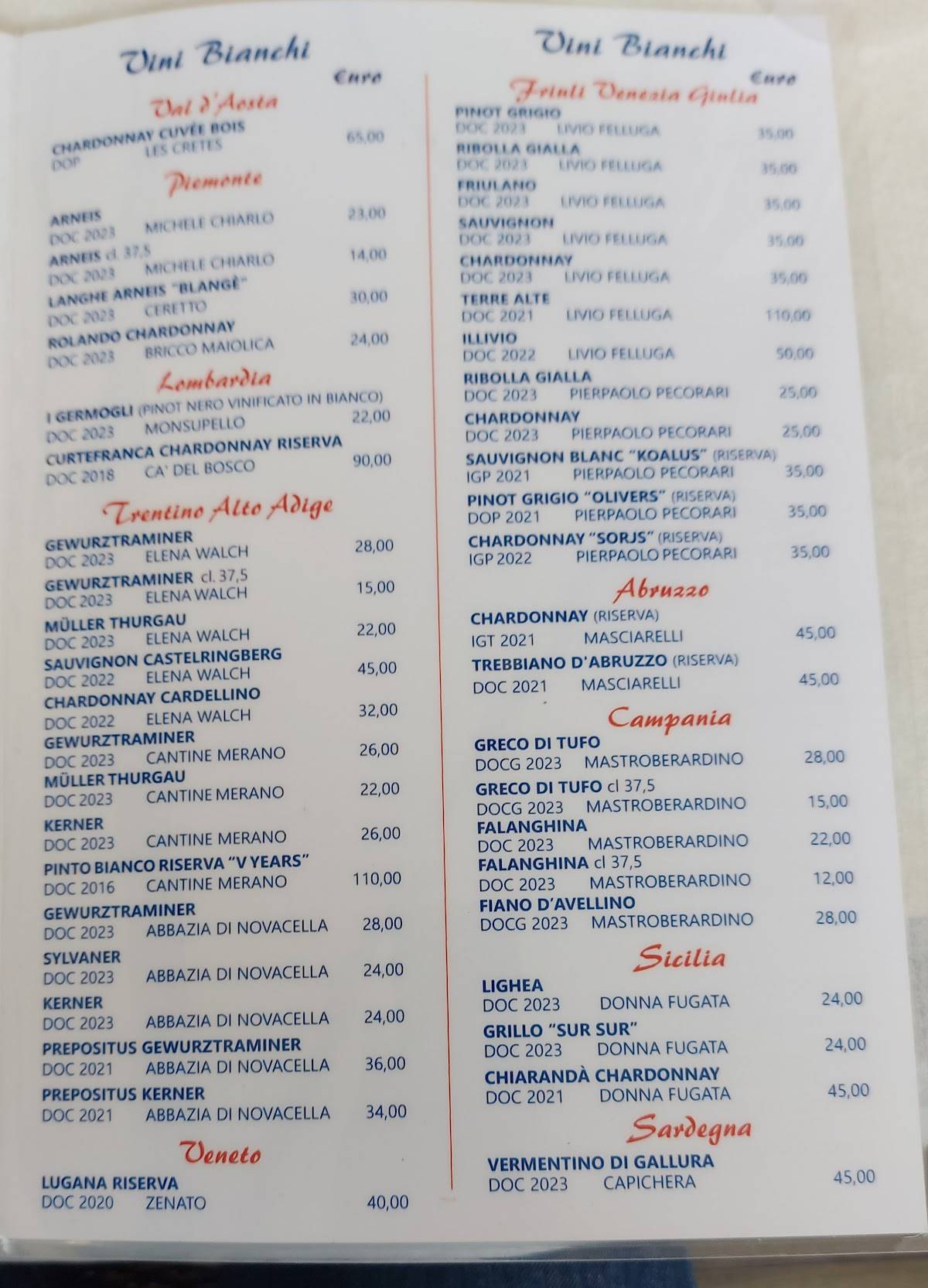 Menu di Blue Restaurant 