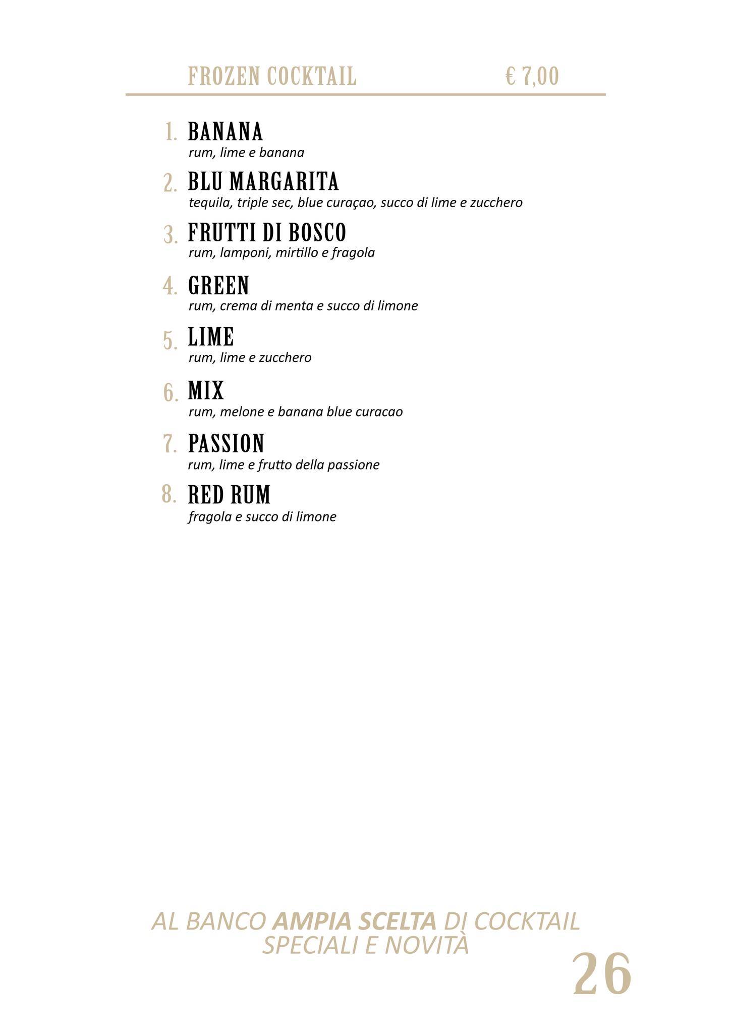 Menu di Bobos Wine Bar 