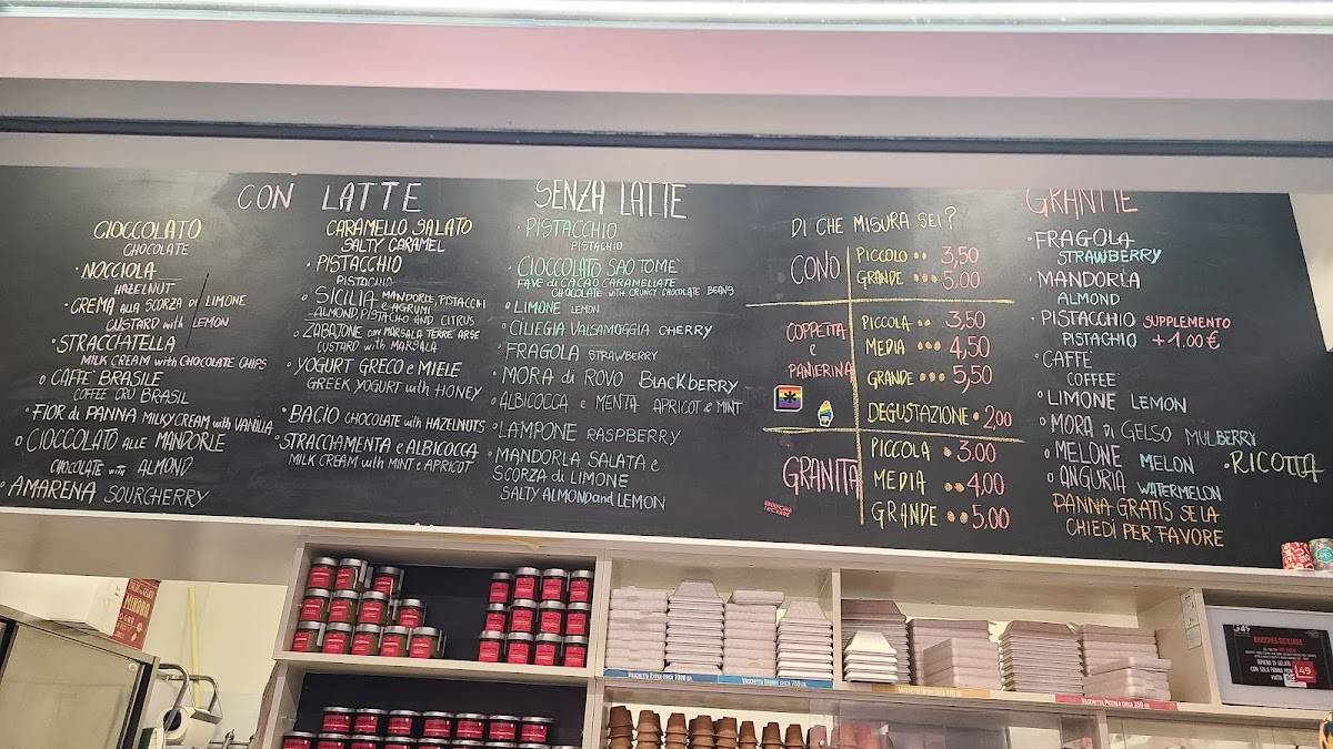Menu di Gelateria Galliera 49 