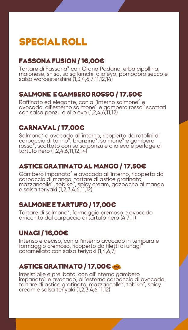 Menu di Bomaki Sanzio 