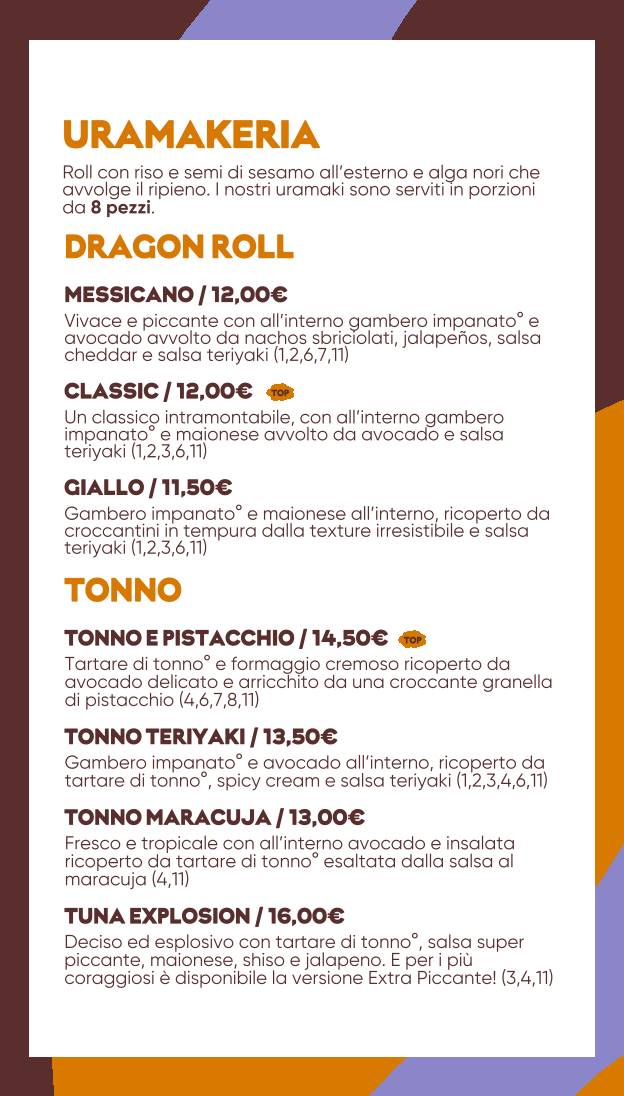 Menu di Bomaki Sanzio 