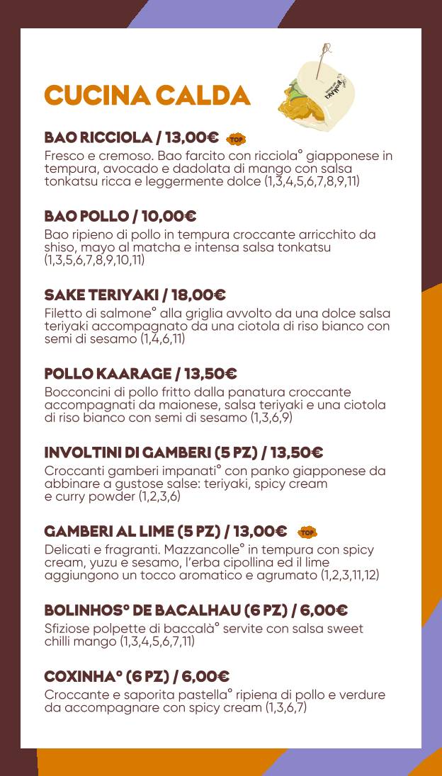 Menu di Bomaki Sanzio 