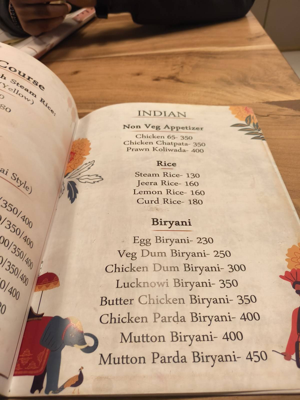Bon Appetit menu