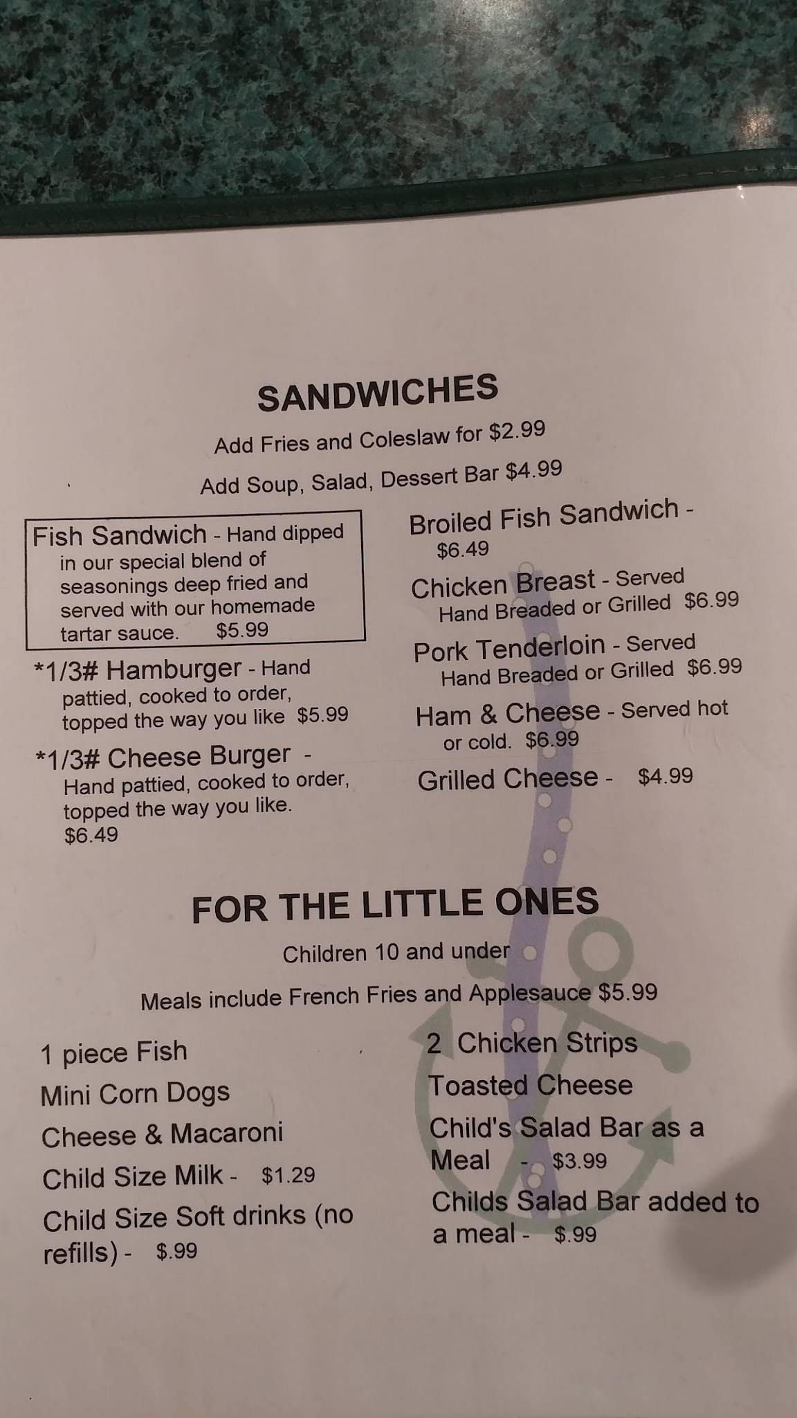 Menu at Boondocks desserts, Syracuse