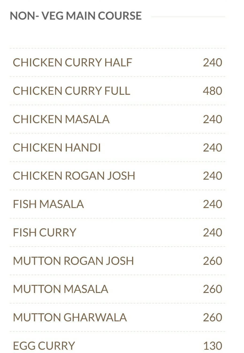 Boozer's Bar menu