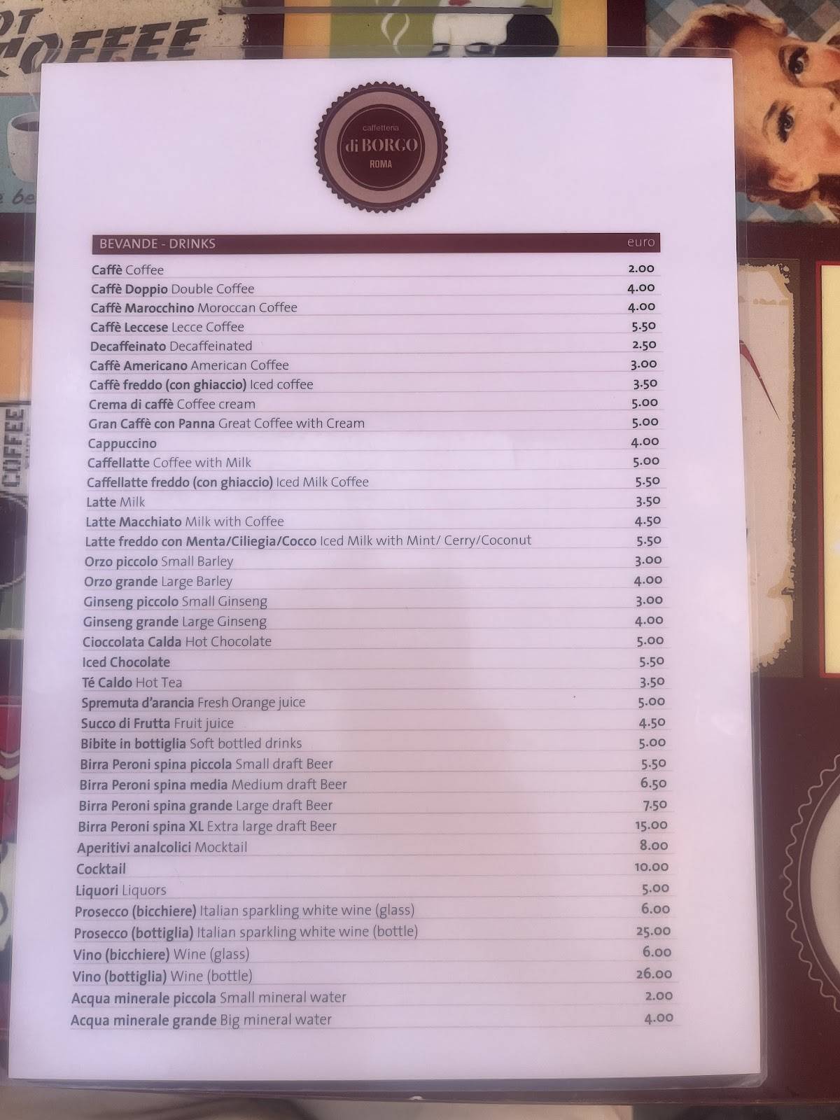 Menu di Ristorante Borgo Nuovo 