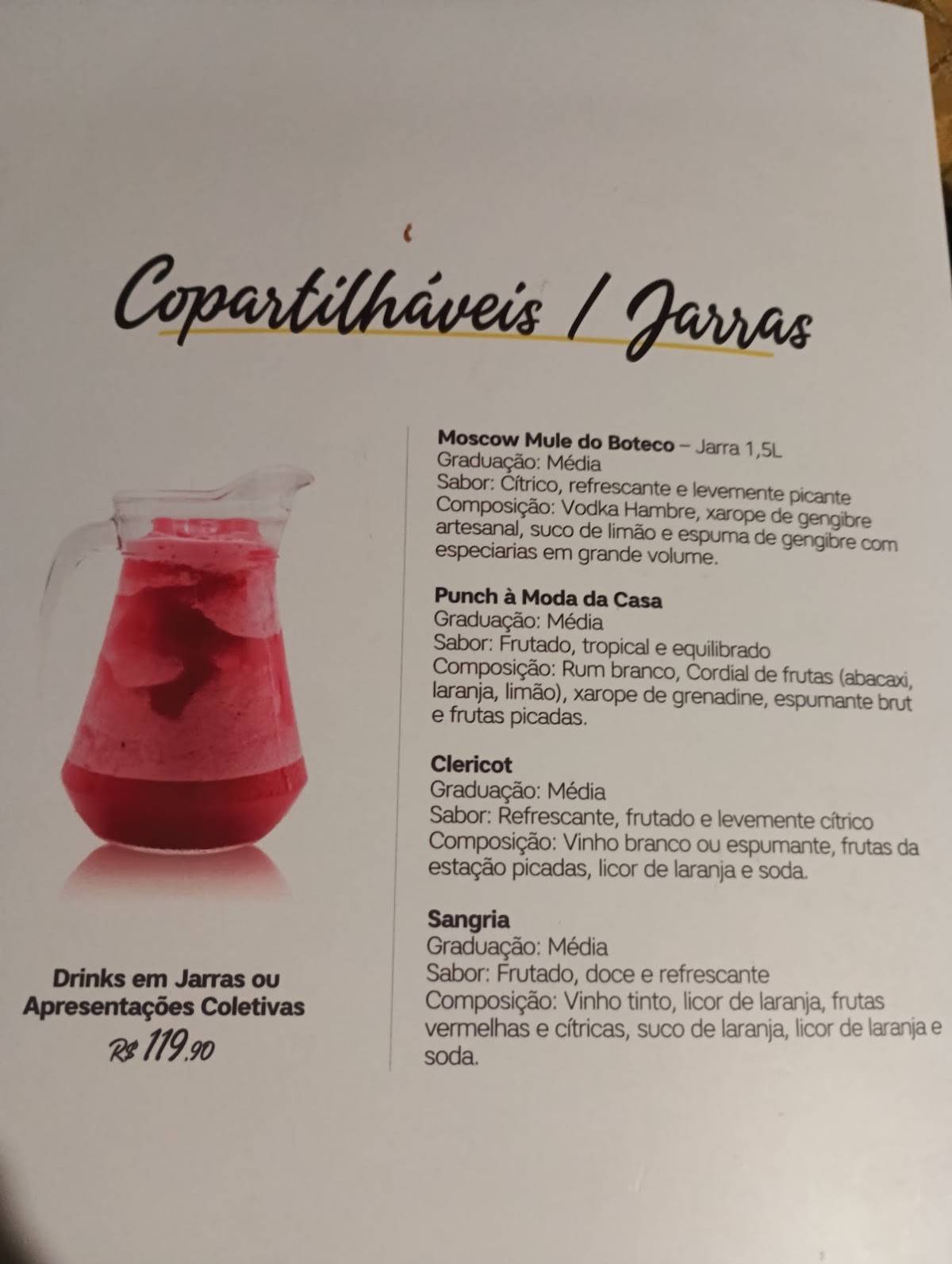 Boteco Curitiba - Novo Mundo cardápio