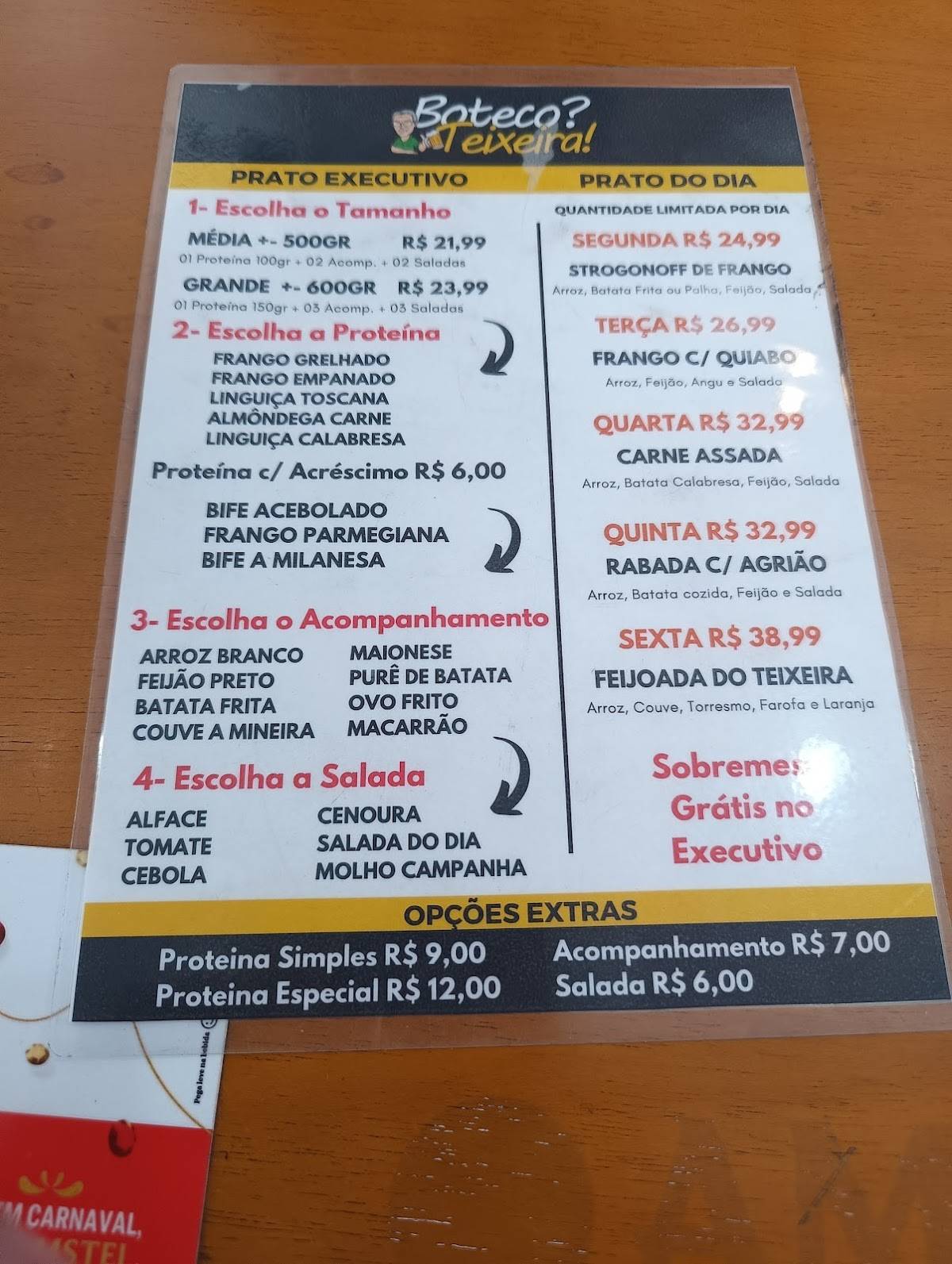 Boteco do Teixeira cardápio