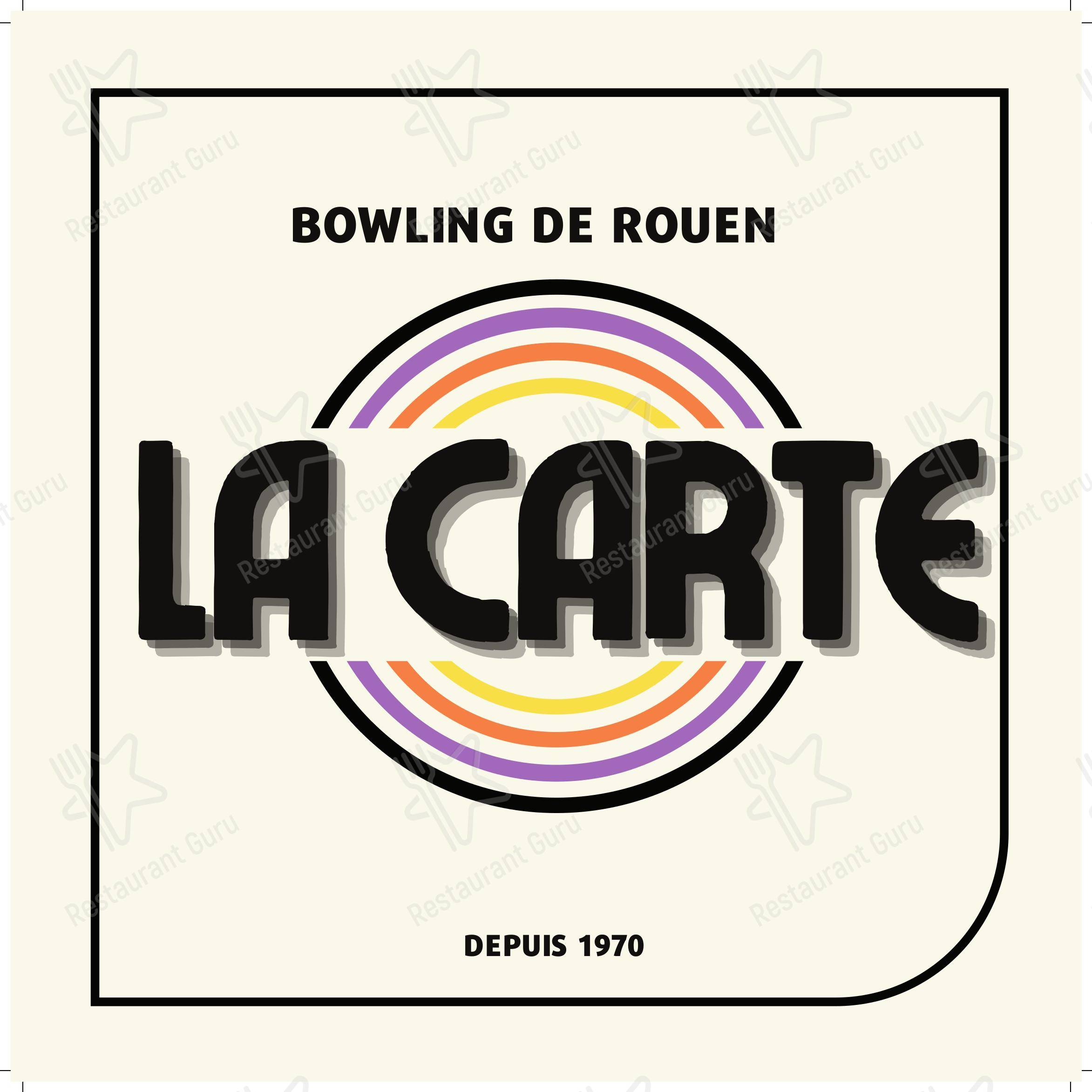 Menu pour Bowling de Rouen dans Rouen