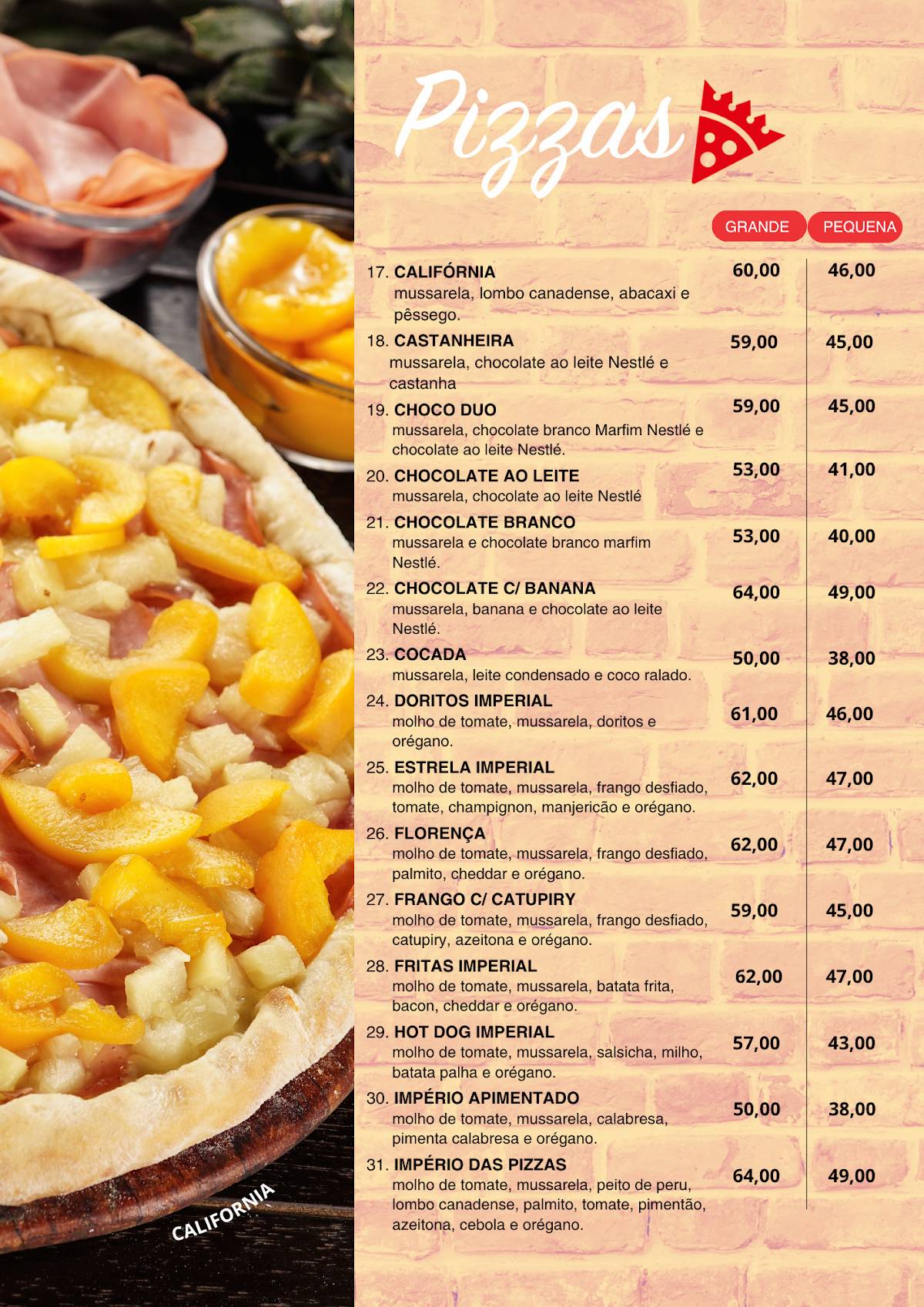 Império das Pizzas cardápio