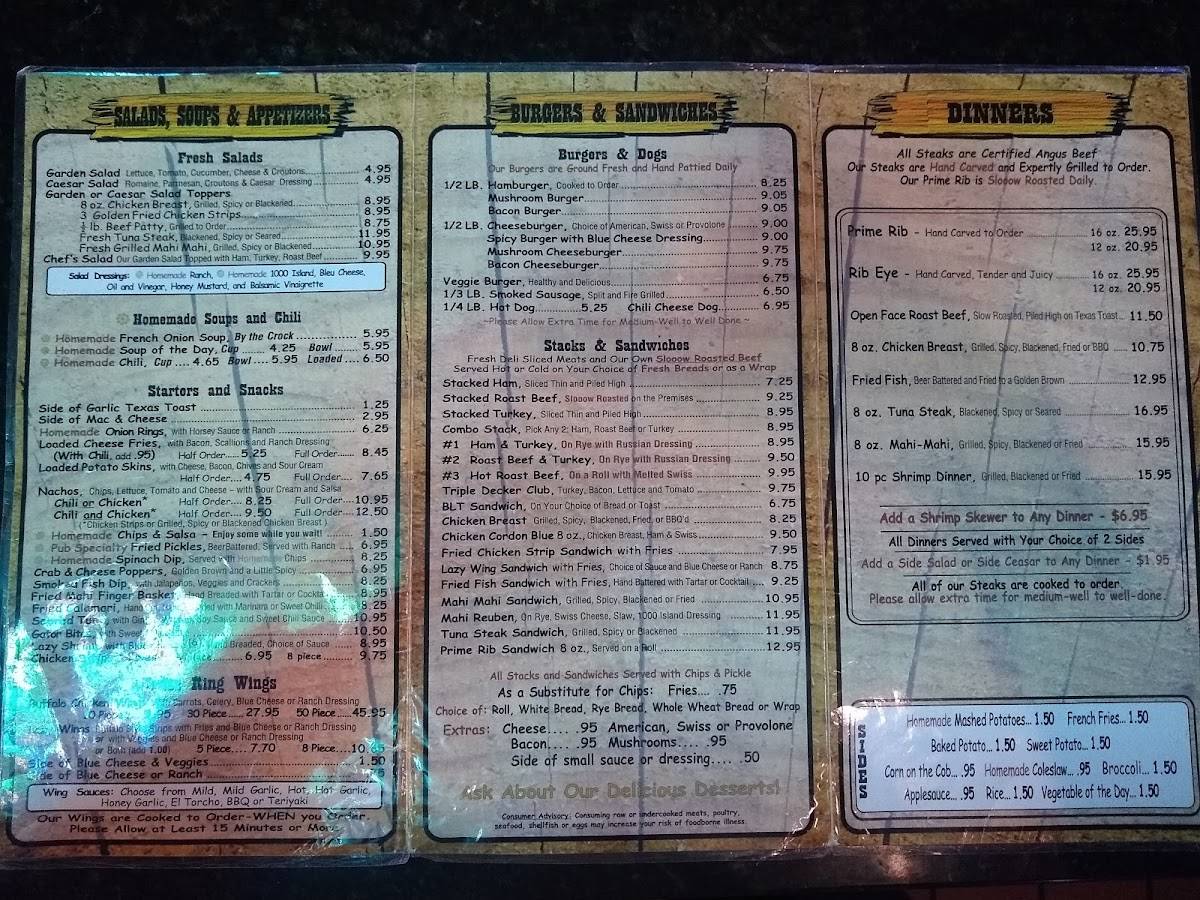 Menu at Brass Ring Pub, Jupiter