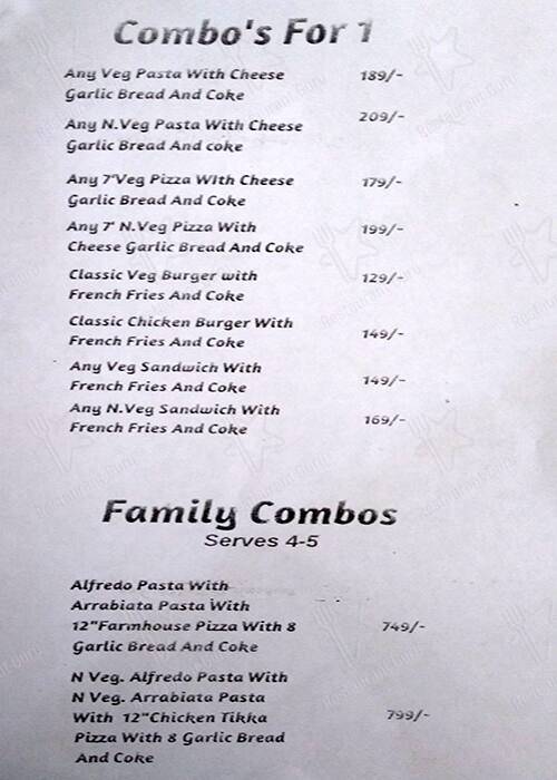 Breakfast In Bed menu