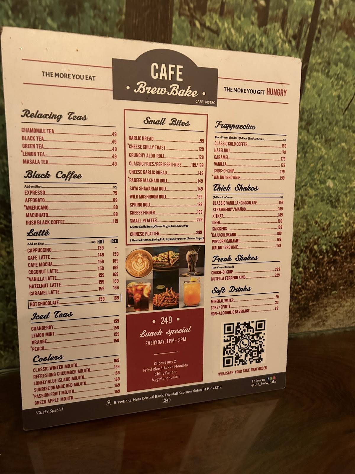 Brewbake café menu