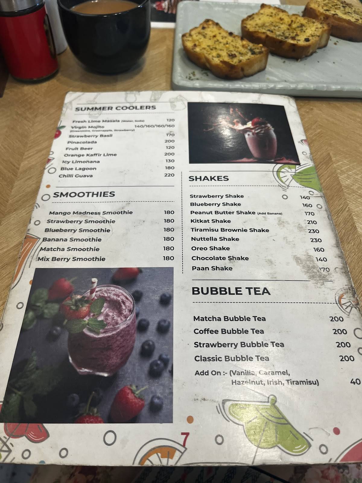 Brewtoast menu