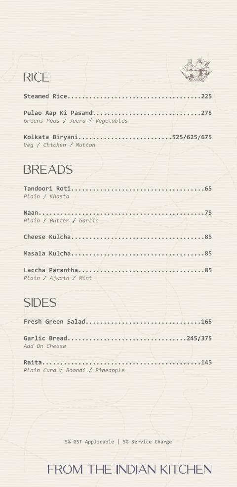 Bridge Bistro Bar menu