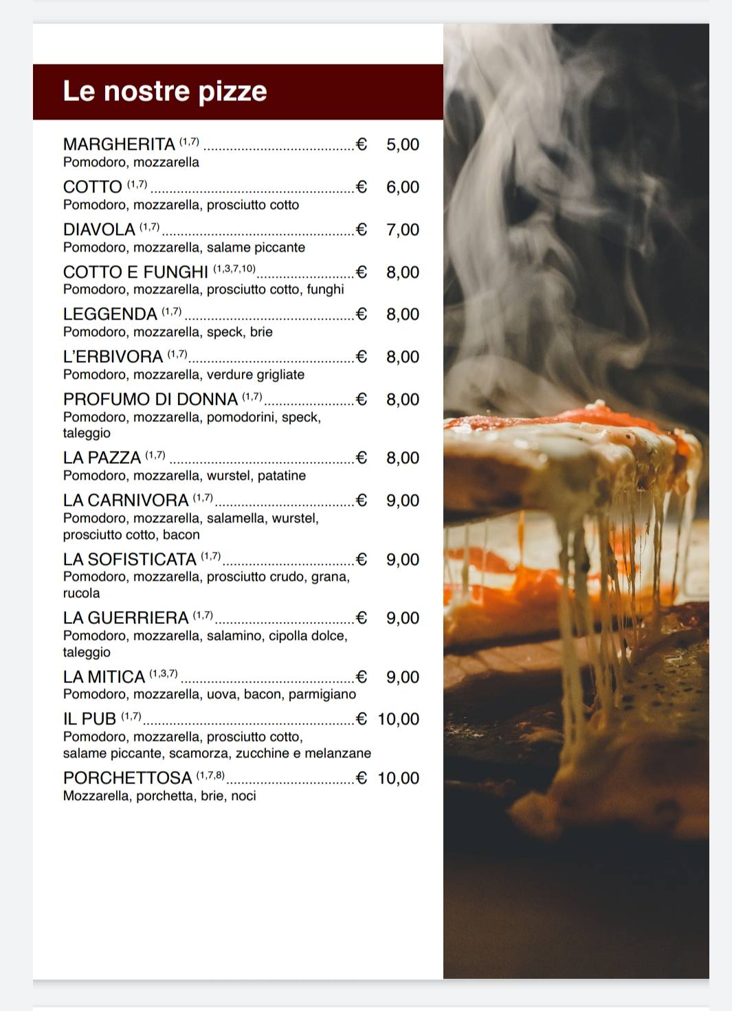 Menu di Legend's Pub 