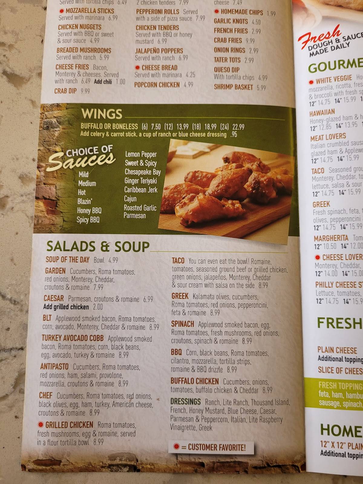 Menu at Brother's Pizza Express pizzeria, Hagerstown, Dual Hwy