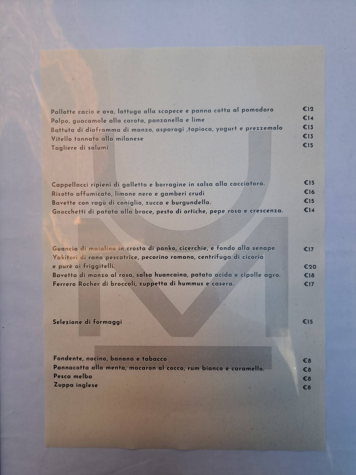 Menu di Bruma Restaurant 