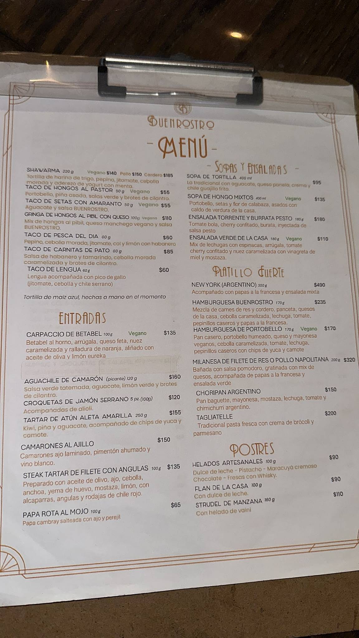 Carta de Restaurante La Coyoacana Polanco, Ciudad Lpez Mateos, Av. F ...