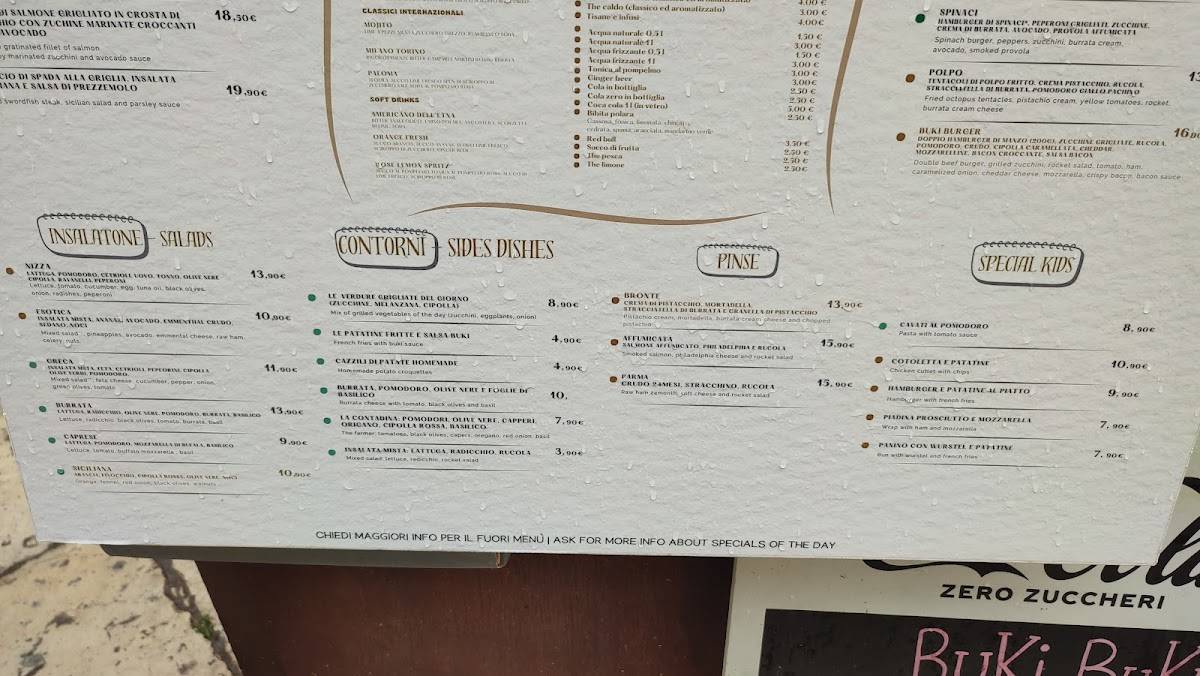 Menu di Buki Buki 