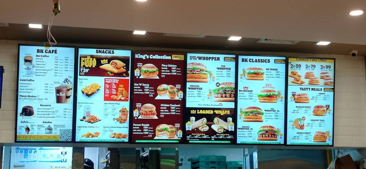 Burger King menu