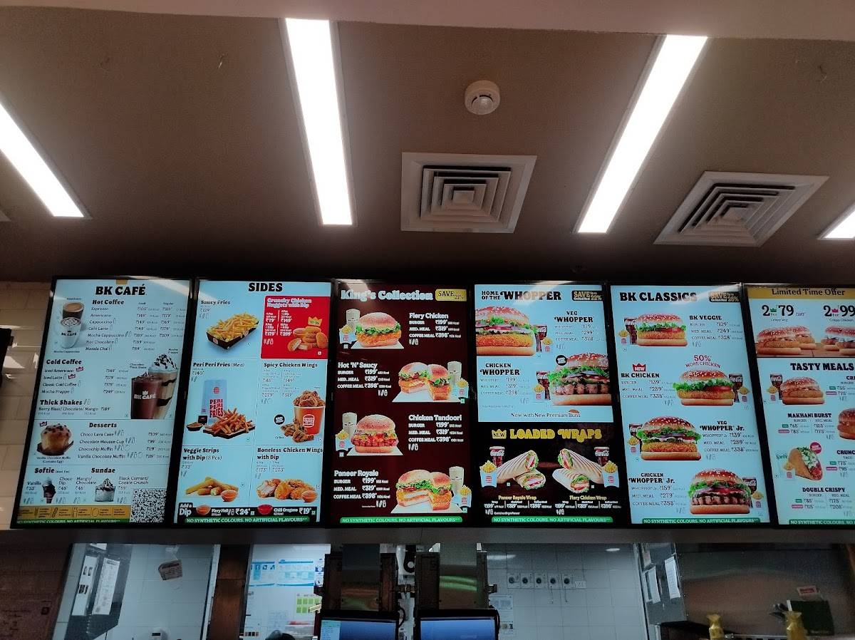 Burger King menu