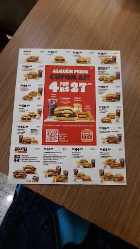 Burger King cardápio
