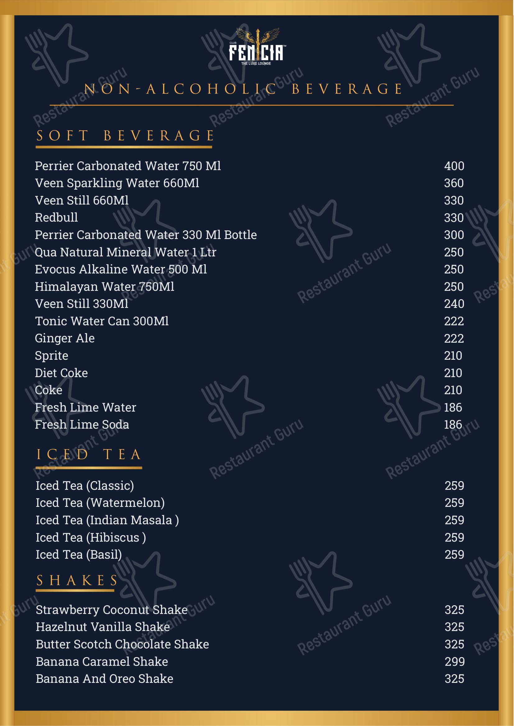CLUB FENICIA - Menu