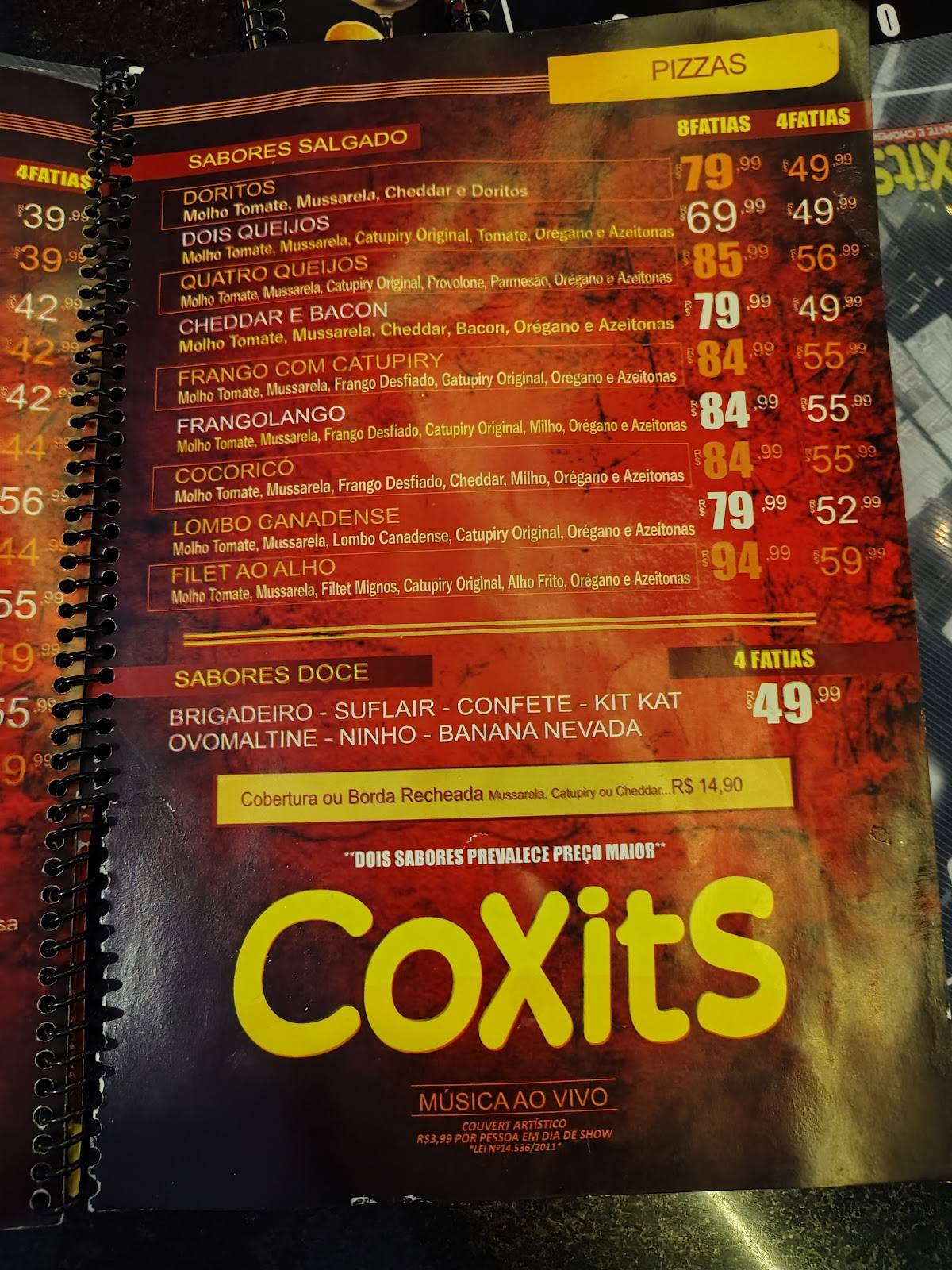 COXITS - Restaurante e Choperia c/ ESPAÇO KIDS cardápio