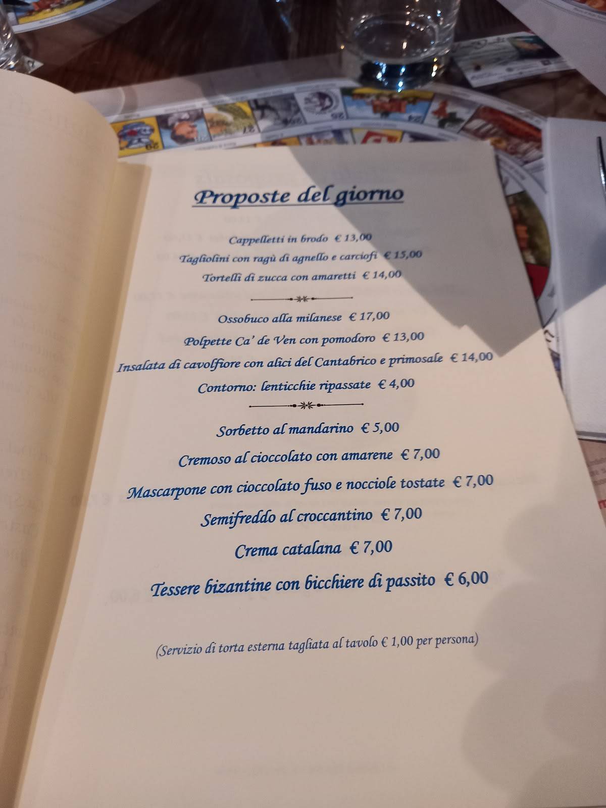 Menu di Ca' de Vèn 