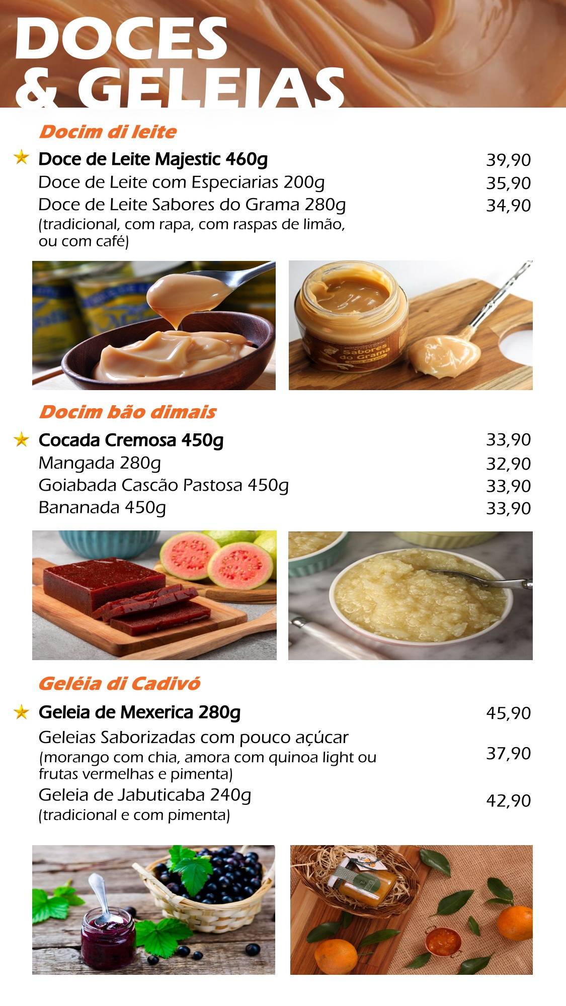 Cadiquim cardápio