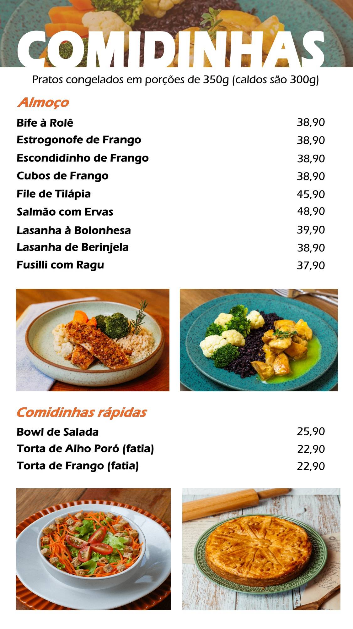 Cadiquim cardápio