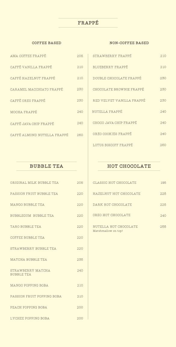 AMA Cafe Rajpur Road menu