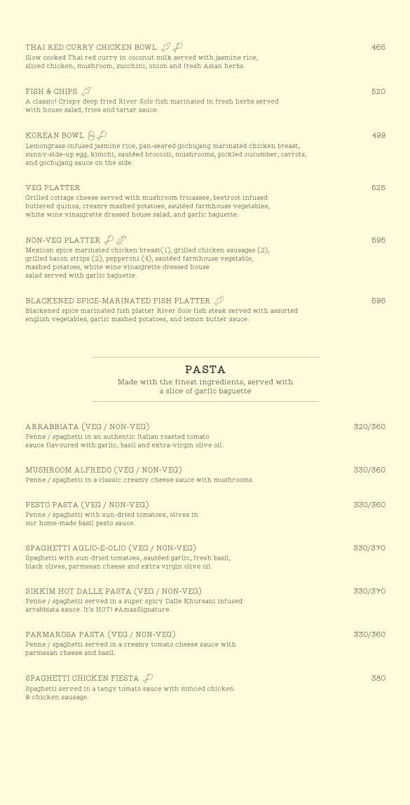 AMA Cafe Rajpur Road menu