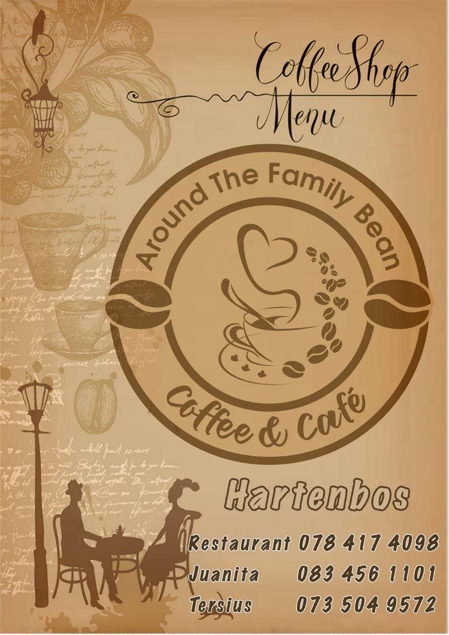 Menu at Around the Family Bean cafe, Mossel Bay