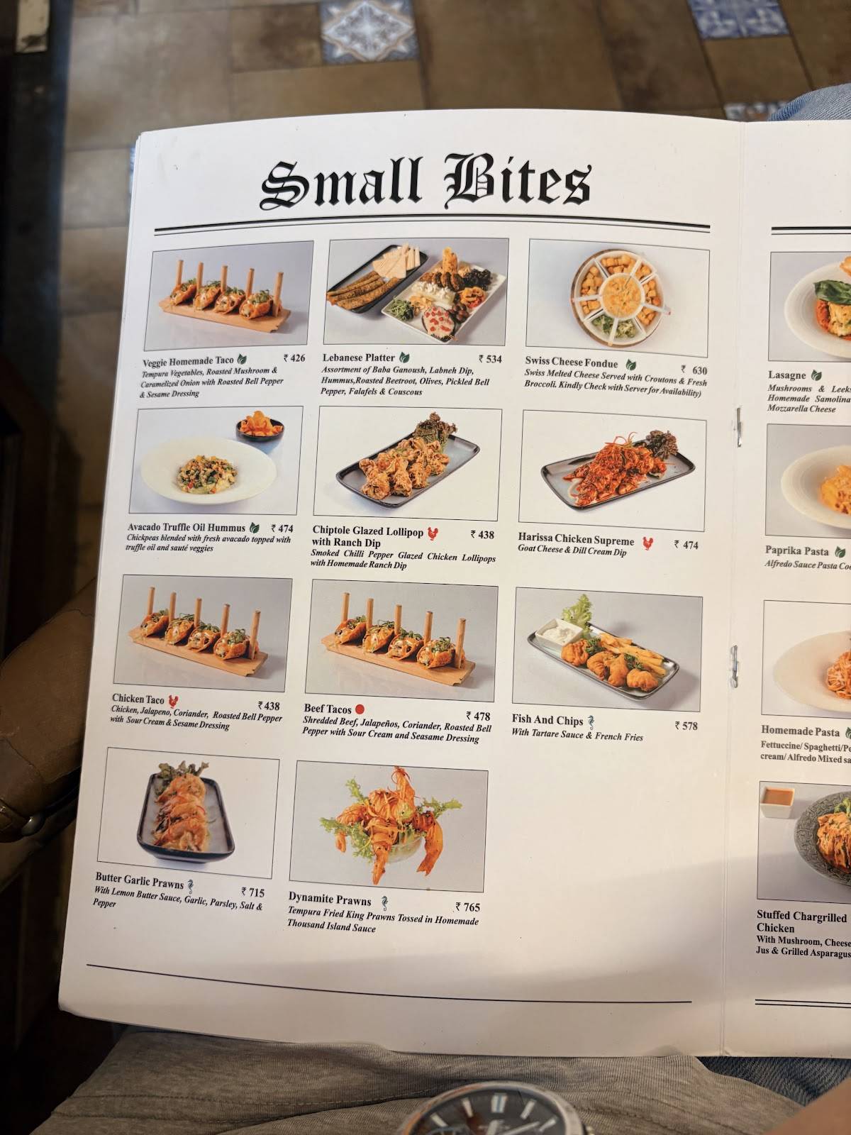 Bake House Cafe menu
