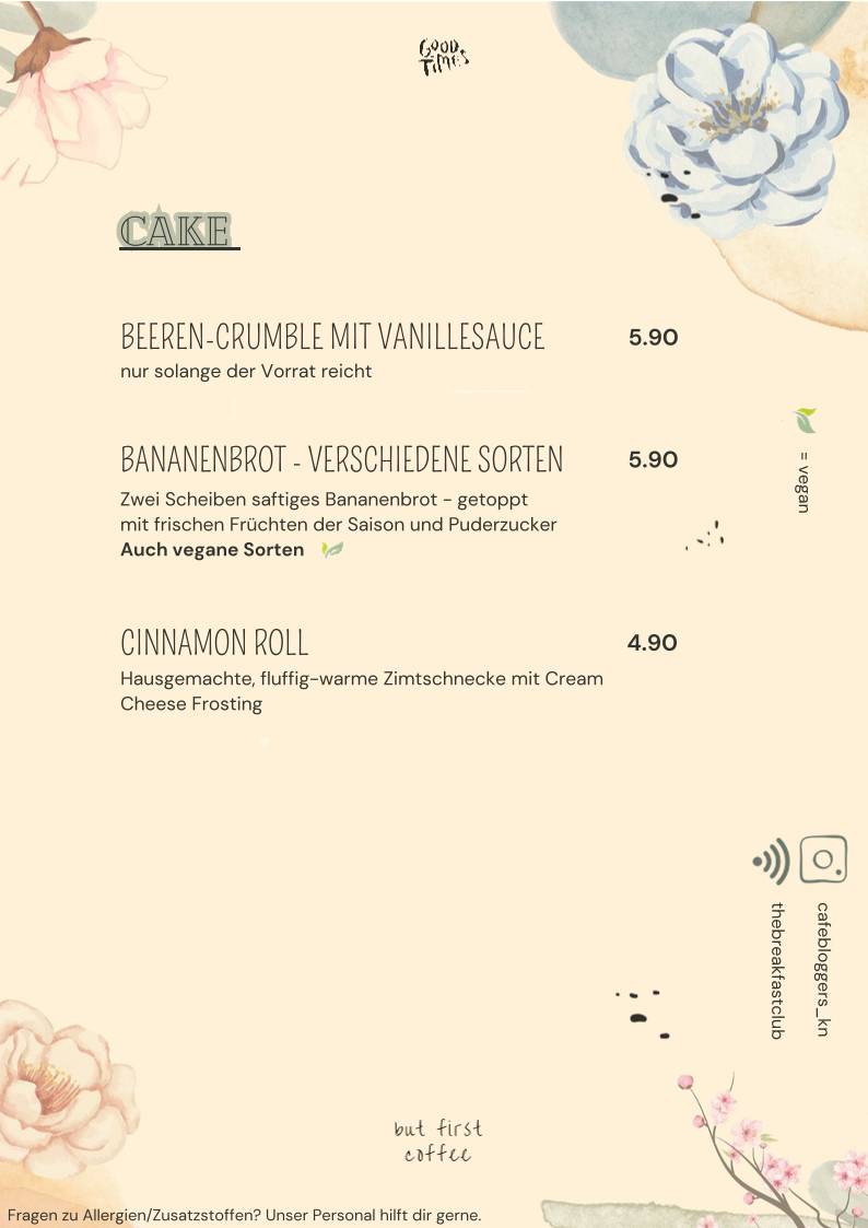 Menu de Café Bloggers