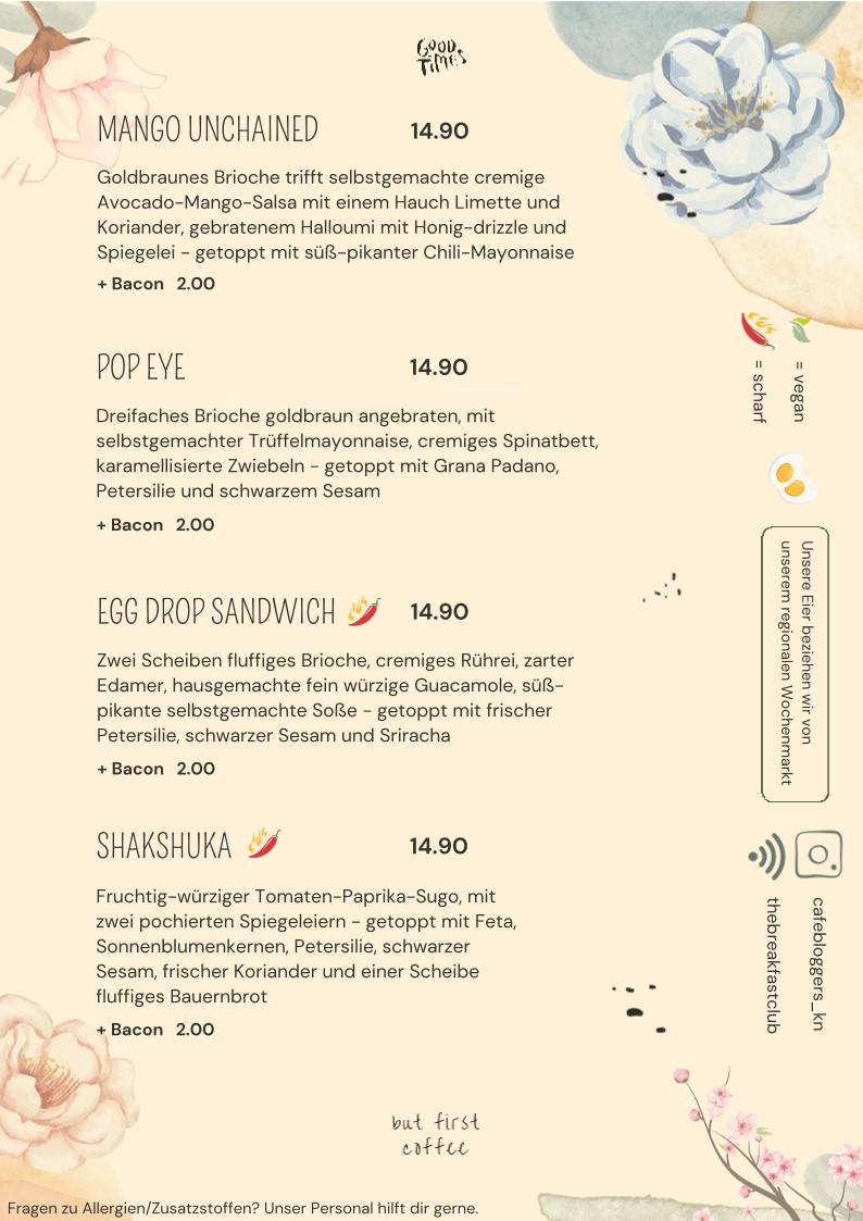 Menu de Café Bloggers