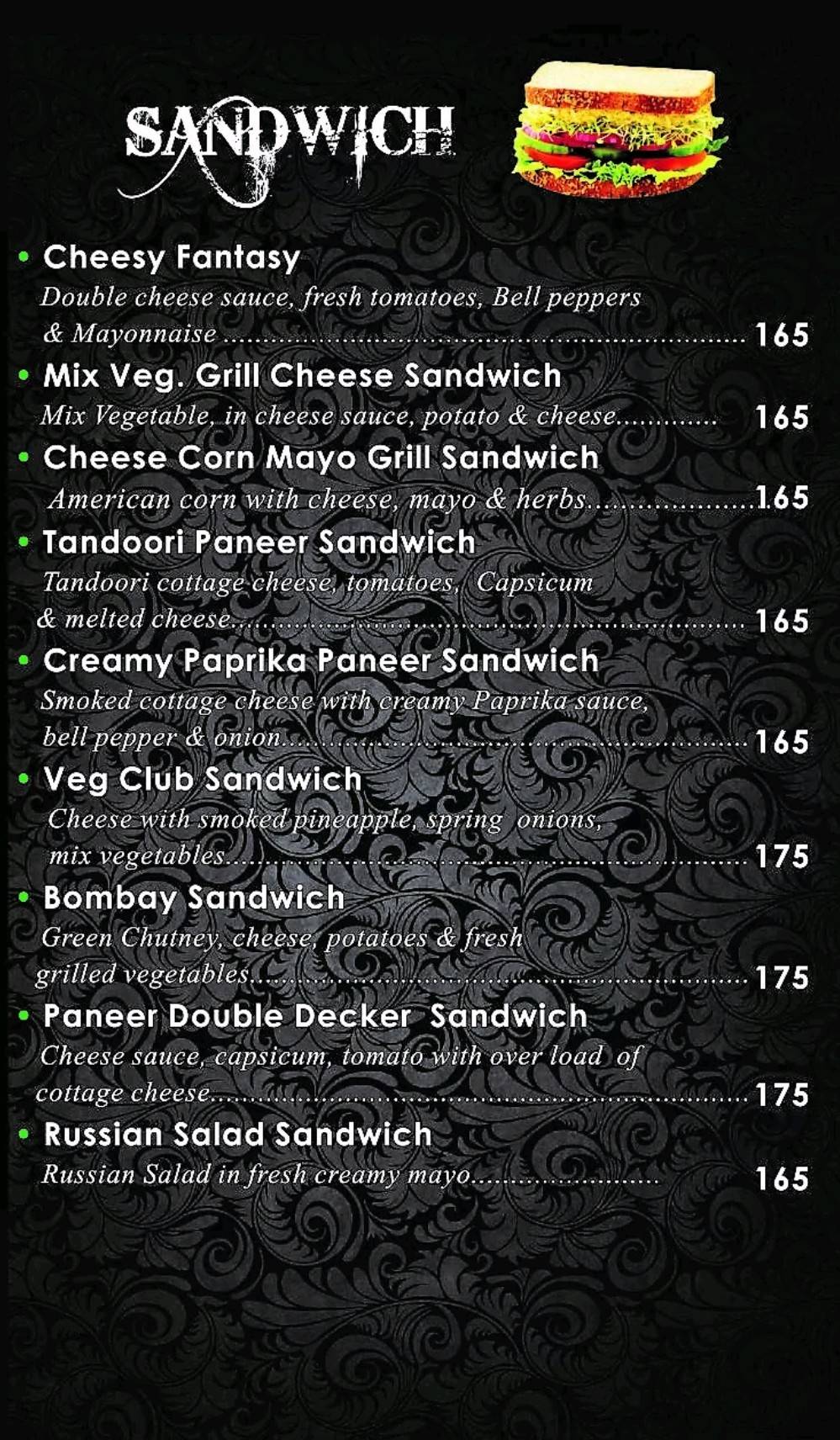 Cafe Breach Candy menu