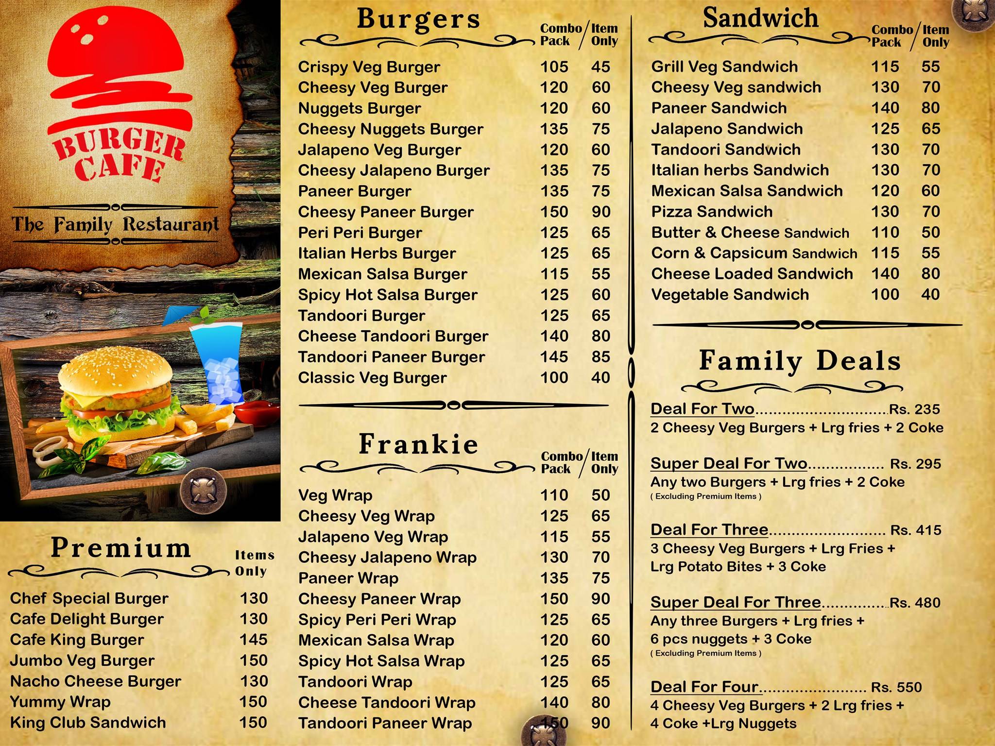 Burger Cafe menu