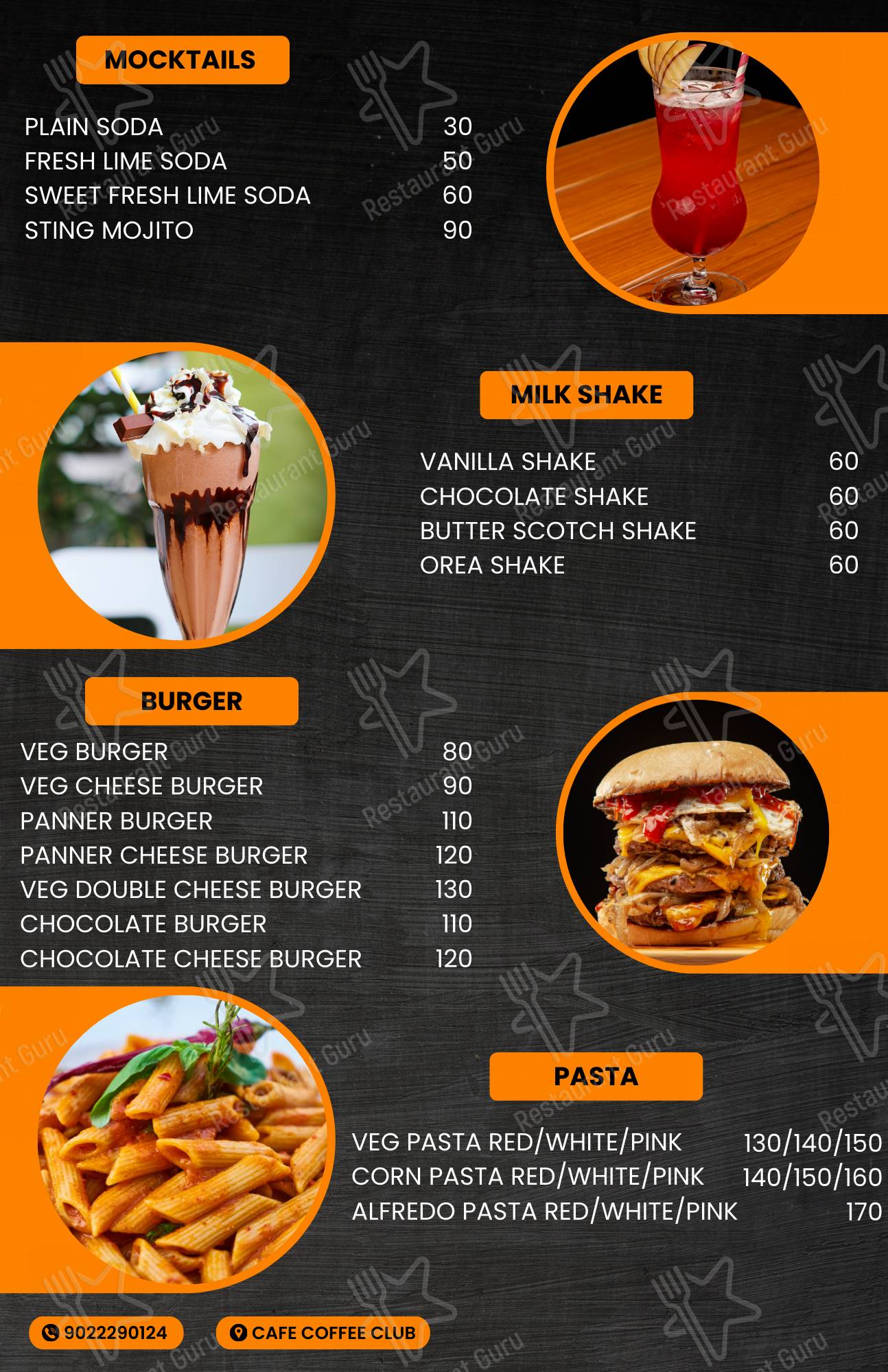Check out the menu for Cafe Coffee Club